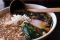 Tanuki Udon (white wheat noodles with Tempura crusts)